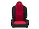 Corbeau Baja RS Suspension Seats; Black Vinyl/Red Cloth; Pair (Universal; Some Adaptation May Be Required)