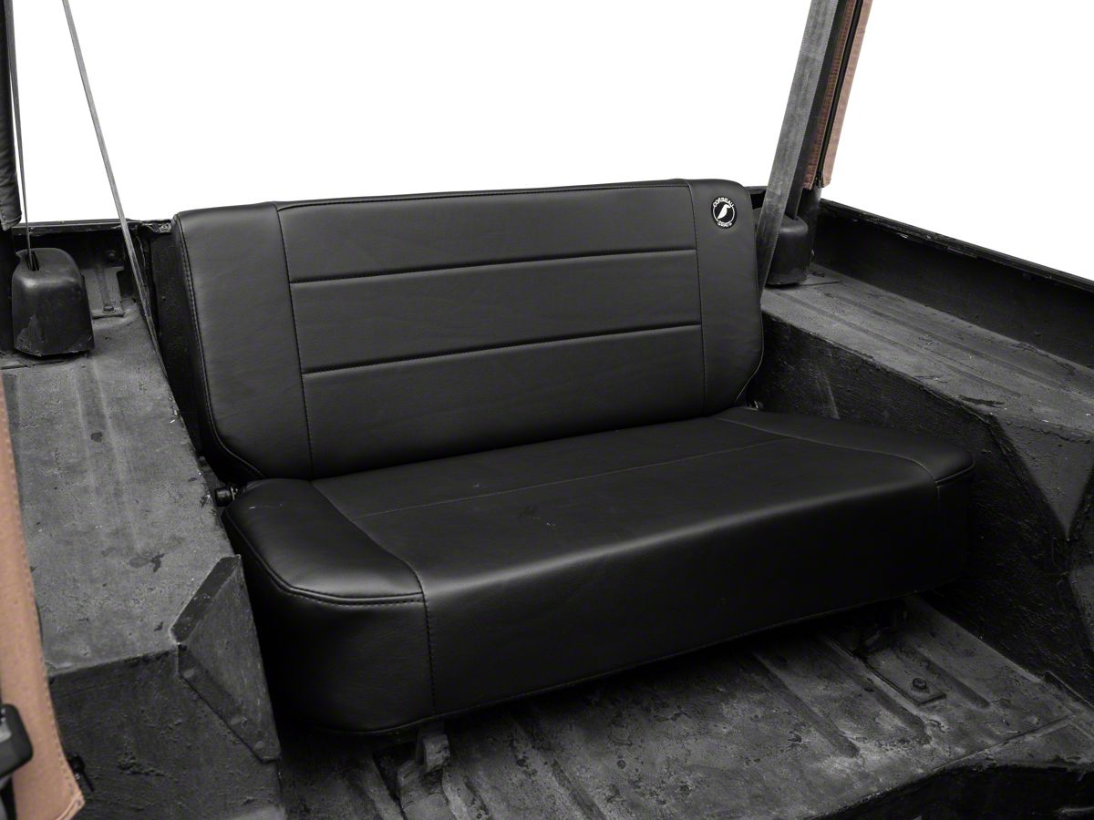 Corbeau Jeep Wrangler Safari Fold and Tumble Seat; Black Vinyl 60010 (76-95  Jeep CJ5, CJ7 & Wrangler YJ)