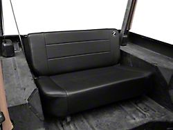 Corbeau Safari Fold and Tumble Seat; Black Vinyl (76-95 Jeep CJ5, CJ7 & Wrangler YJ)