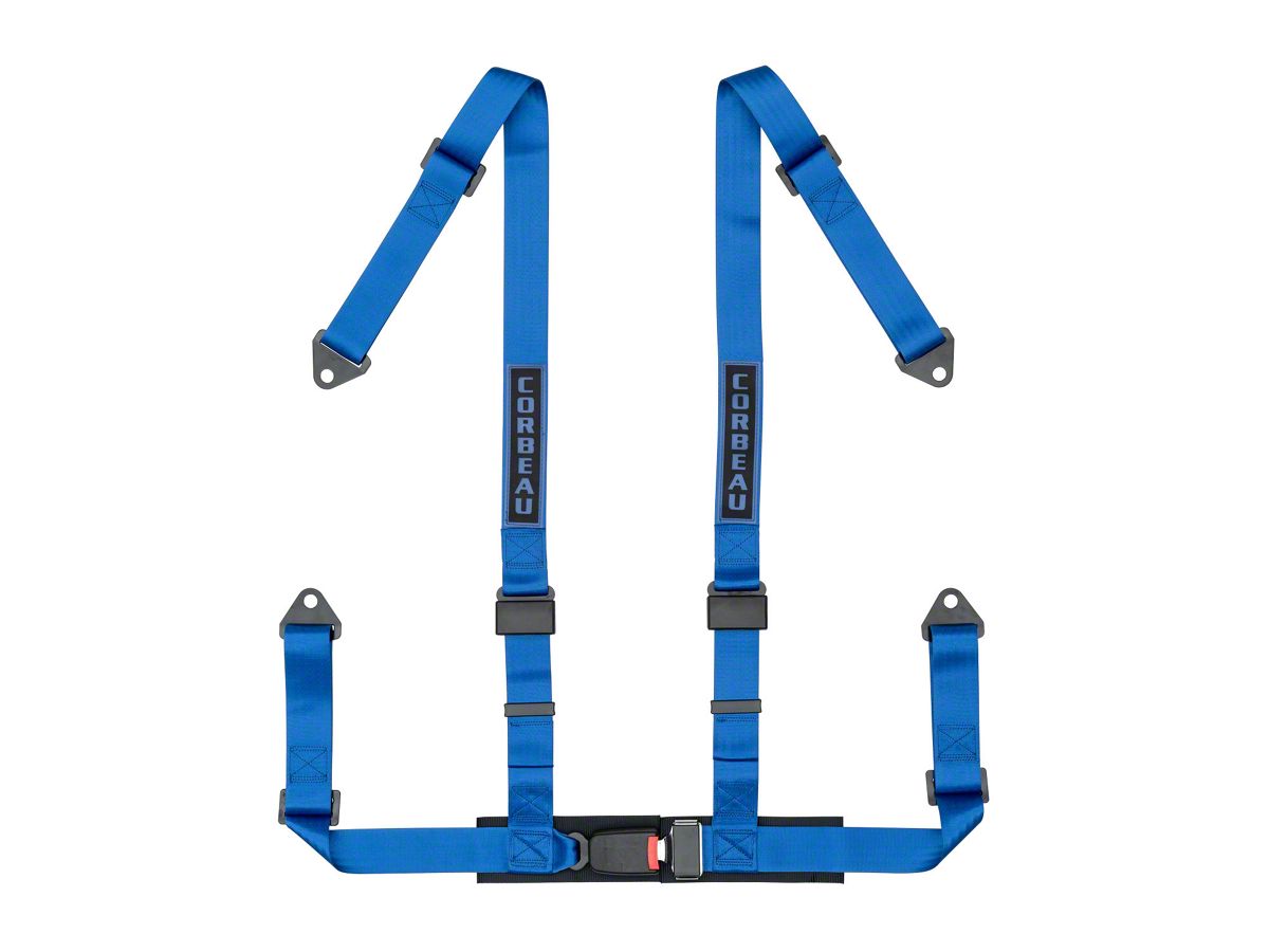 Corbeau Jeep Wrangler 2-Inch 4-Point Bolt-In Harness Belt; Blue 44005B  (Universal; Some Adaptation May Be Required) - Free Shipping