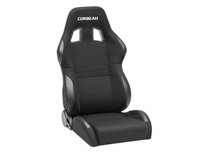 Corbeau A4 Wide Racing Seats; Black Cloth; Pair (Universal; Some Adaptation May Be Required)
