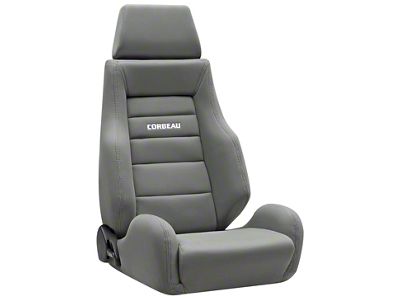 Corbeau GTS II Reclining Seats; Gray Cloth; Pair (Universal; Some Adaptation May Be Required)