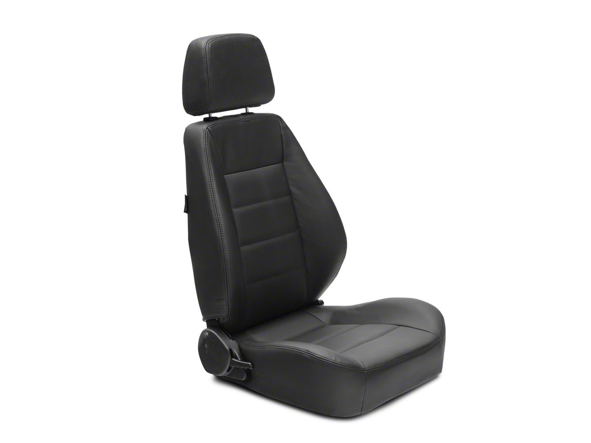 Corbeau Jeep Wrangler Sport Reclining Seats; Black Leather; Pair L90001PR  (76-18 Jeep CJ5, CJ7, Wrangler YJ, TJ & JK)