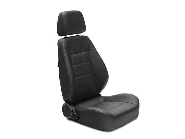 Corbeau Sport Reclining Seats; Black Leather; Pair (76-18 Jeep CJ5, CJ7, Wrangler YJ, TJ & JK)