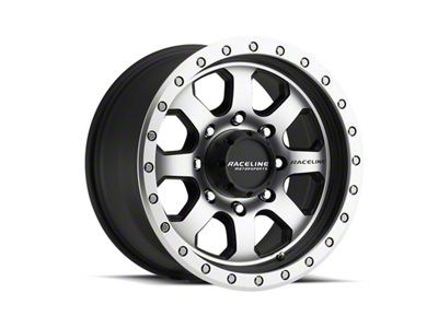 Raceline SL Avenger Black Machined Wheel; 17x9 (18-23 Jeep Wrangler JL)