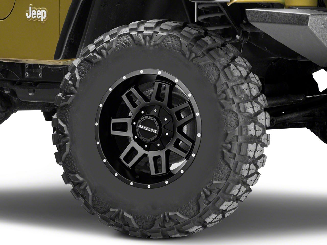 Raceline Injector Black Wheel; 17x8.5 (97-06 Jeep Wrangler TJ)