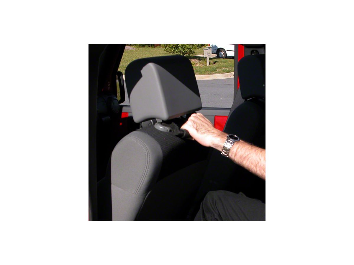 Rugged Ridge Jeep Wrangler Front Headrest Grab Handles; Black  (07-23  Jeep Wrangler JK & JL) - Free Shipping