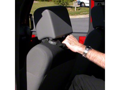 Rugged Ridge Front Headrest Grab Handles; Black (07-24 Jeep Wrangler JK & JL)