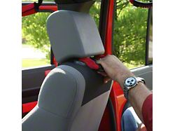 Rugged Ridge Front Headrest Grab Handles; Red (07-24 Jeep Wrangler JK & JL)