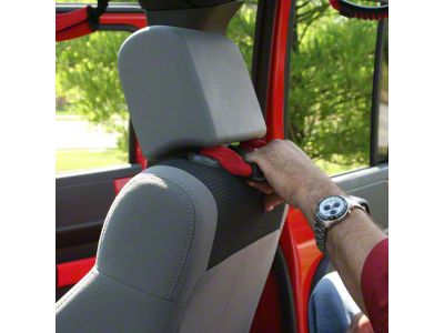 Rugged Ridge Front Headrest Grab Handles; Red (07-24 Jeep Wrangler JK & JL)