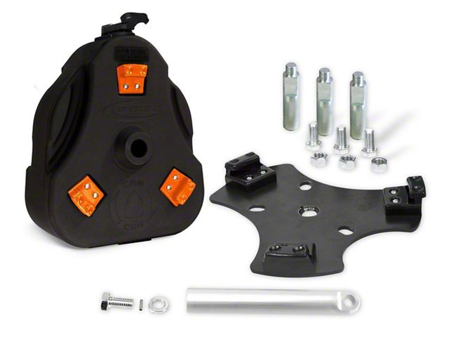 Daystar Cam Can Trail Box with Spare Tire Mount; Black (97-18 Jeep Wrangler TJ & JK)