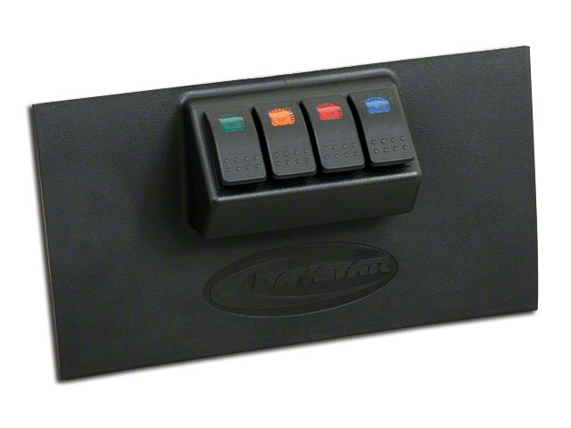 Daystar Lower Switch Panel with 4 Rocker Switches; Black (07-18 Jeep Wrangler JK)
