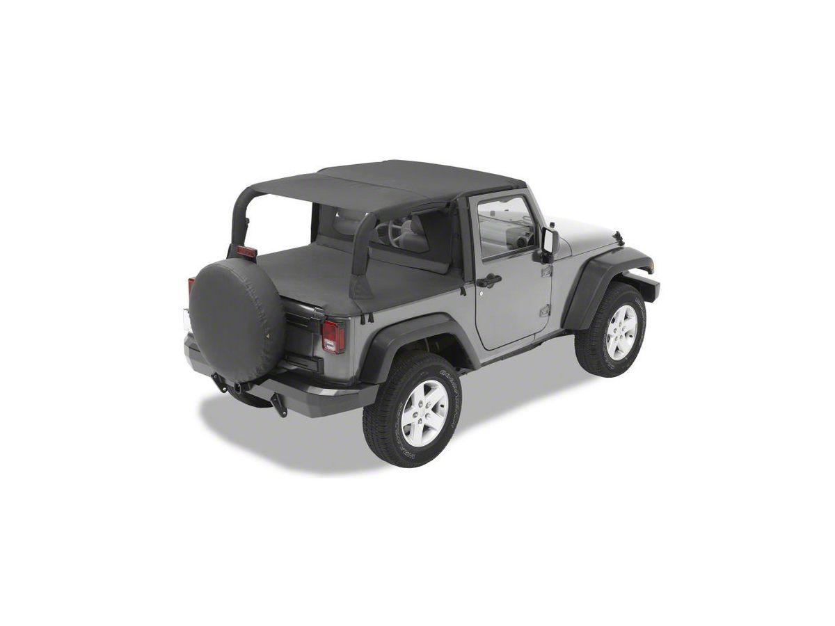 Bestop Jeep Wrangler Safari-Style Header Bikini Top; Black Diamond 52585-35  (07-09 Jeep Wrangler JK 2-Door) - Free Shipping