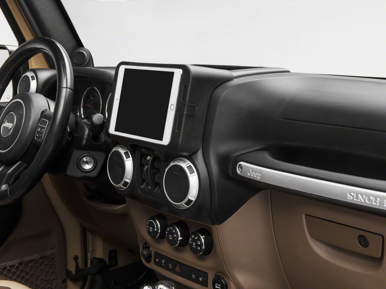 Jeep Wrangler iPad Mini 1, 2 and 3 Dash Kit (11-18 Jeep Wrangler JK)