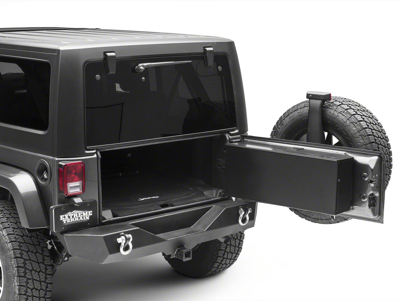 Jeep Wrangler Tailgate Storage Box; Gloss Black (07-18 Jeep Wrangler JK