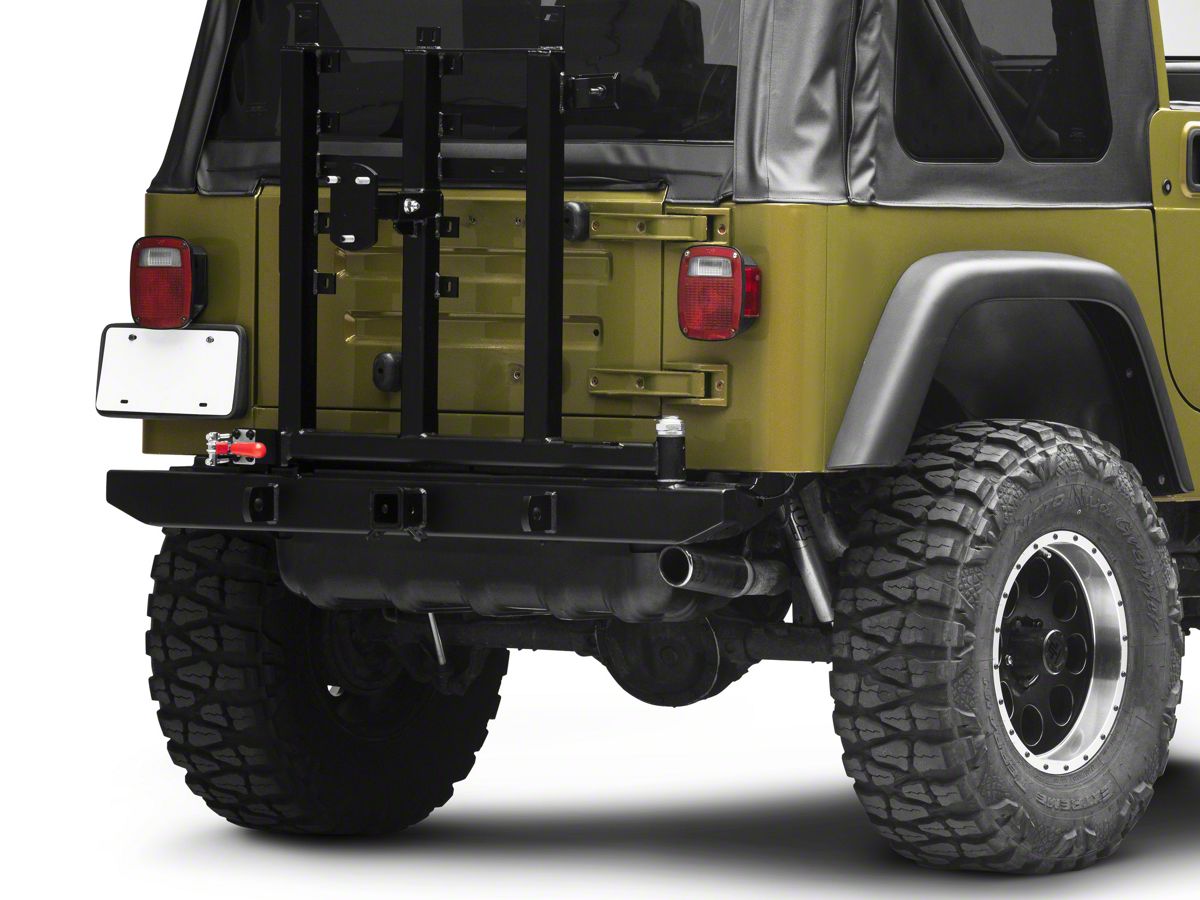 Garvin Jeep Wrangler EXT Series Rear Bumper with Tire Carrier 34900 (87-06 Jeep  Wrangler YJ & TJ)