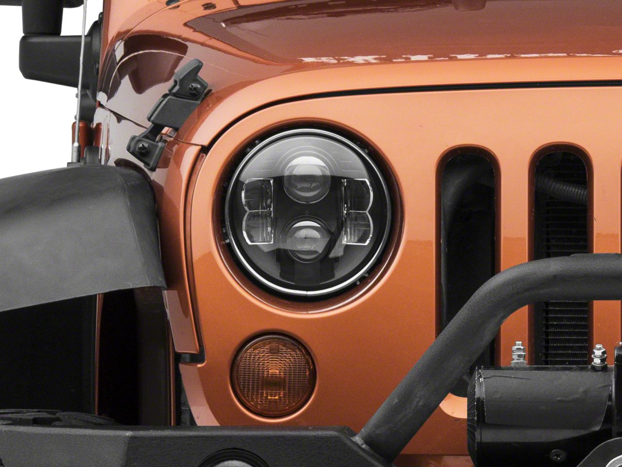 Pro Comp 7-Inch Round LED Headlights; Black Housing; Clear Lens (07-18 Jeep  Wrangler JK)