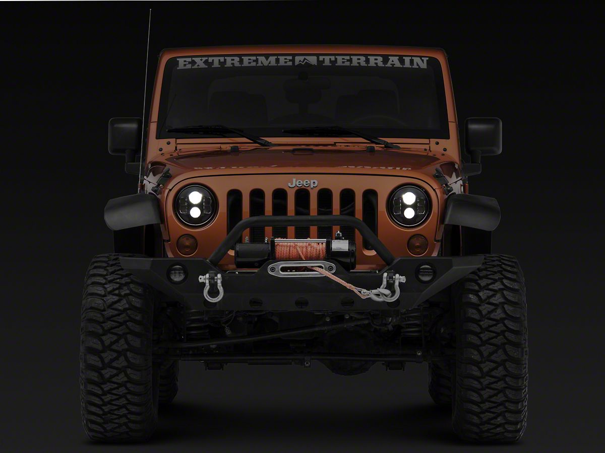 Pro Comp 7-Inch Round LED Headlights; Black Housing; Clear Lens (07-18 Jeep  Wrangler JK)