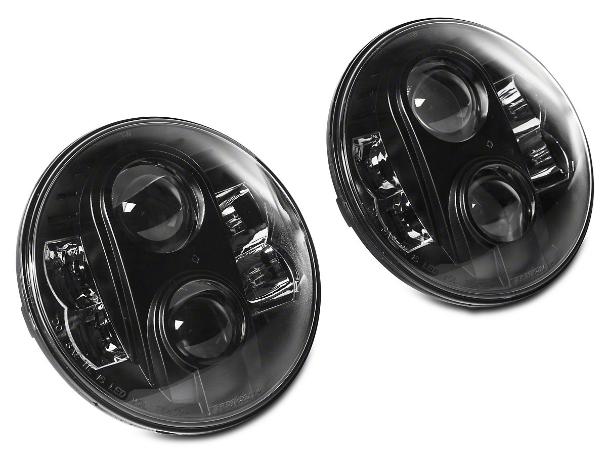 Pro Comp 7-Inch Round LED Headlights; Black Housing; Clear Lens (07-18 Jeep  Wrangler JK)