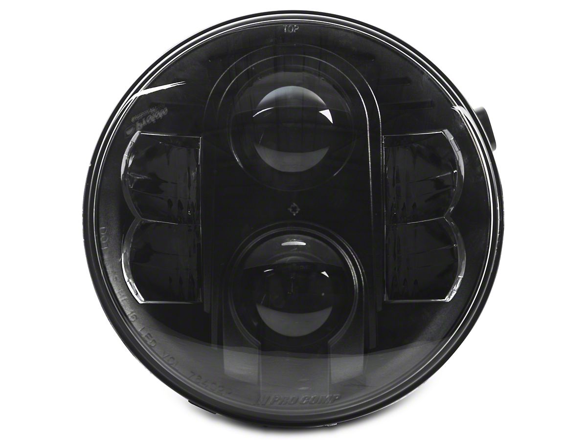 Pro Comp 7-Inch Round LED Headlights; Black Housing; Clear Lens (07-18 Jeep  Wrangler JK)