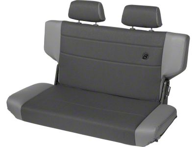 Bestop Trailmax II Fold-N-Tumble Center Fabric Rear Bench Seat; Charcoal (97-06 Jeep Wrangler TJ)