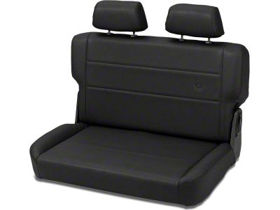 Bestop Trailmax II Fold and Tumble Rear Bench Seat; Black Crush (76-95 Jeep CJ5, CJ7 & Wrangler YJ)