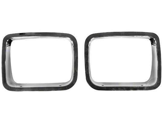 Rugged Ridge Headlight Bezels; Chrome (87-95 Jeep Wrangler YJ)
