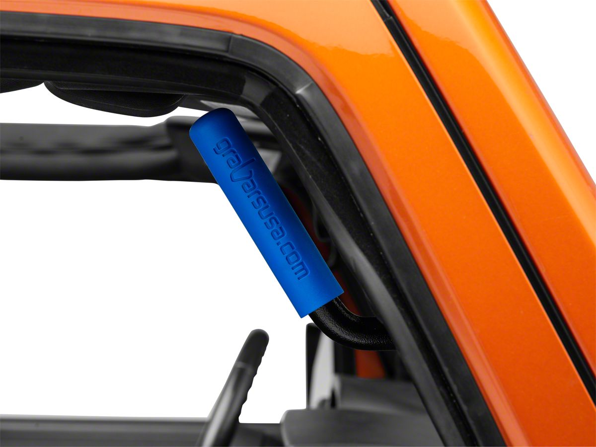 Front Rear Grab Handles W Blue Grips 07 18 Jeep Wrangler Jk 4 Door