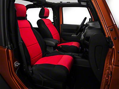 Rugged Ridge Jeep Wrangler Neoprene Front Seat Covers - Black/Red   (07-10 Jeep Wrangler JK)