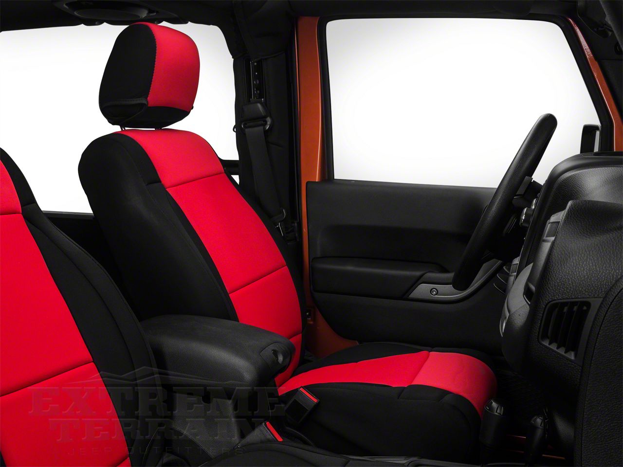 Rugged Ridge Jeep Wrangler Neoprene Front Seat Covers Black/Red 13214.53  (07-10 Jeep Wrangler JK)