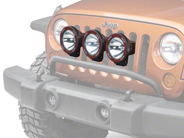Rugged Ridge 5-Inch Round HID Off-Road Fog Lights with Black Composite Housings; Set of Three