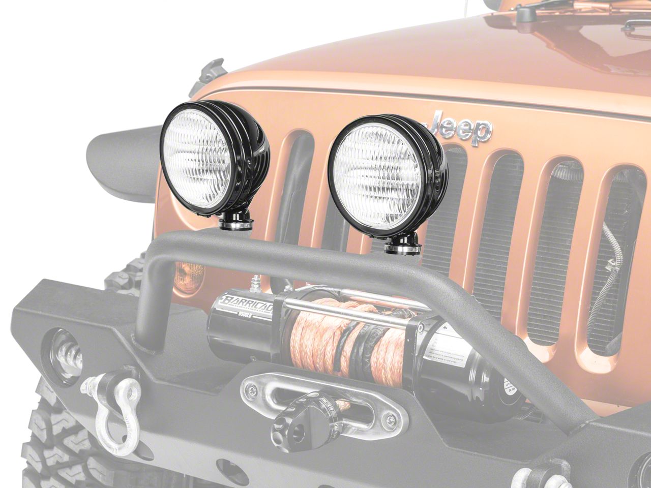 KC HiLiTES Jeep Wrangler 6 in. Black Daylighter Round Halogen Light ...