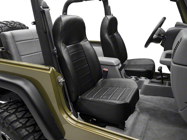 Smittybilt Standard Front Bucket Seat; Black Denim (76-06 Jeep CJ5, CJ7, Wrangler YJ & TJ)