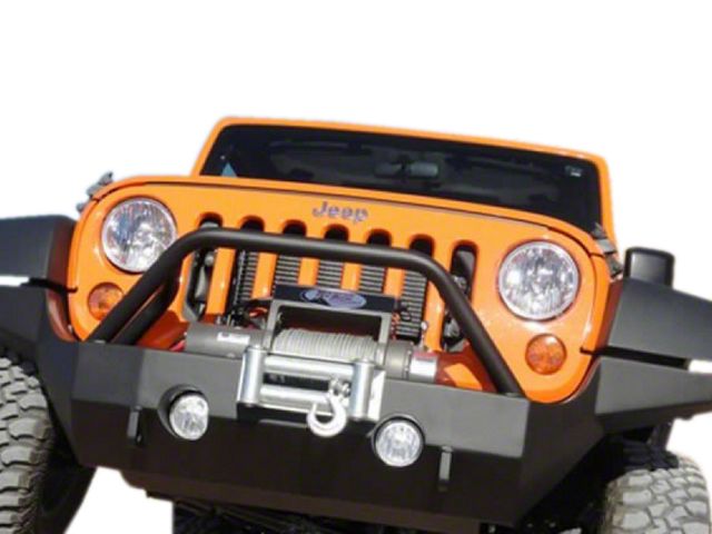 M.O.R.E. Full Width Rock Proof Hi-Clearance Front Bumper without Tube Work; Black (07-18 Jeep Wrangler JK)