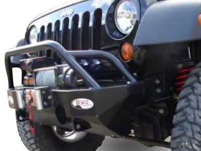 M.O.R.E. Rock Proof Front Bumper with Tube Work; Bare Steel (07-18 Jeep Wrangler JK)