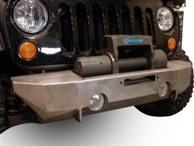 M.O.R.E. Rock Proof Front Bumper without Tube Work; Bare Steel (07-18 Jeep Wrangler JK)