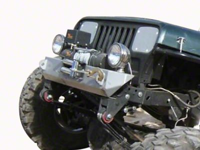 M.O.R.E. Rock Proof Stubby Front Bumper; Bare Steel (87-95 Jeep Wrangler YJ)