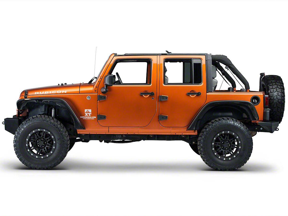 Rugged Ridge Jeep Wrangler Black Door Hinge Cover Kit 11202 05 07