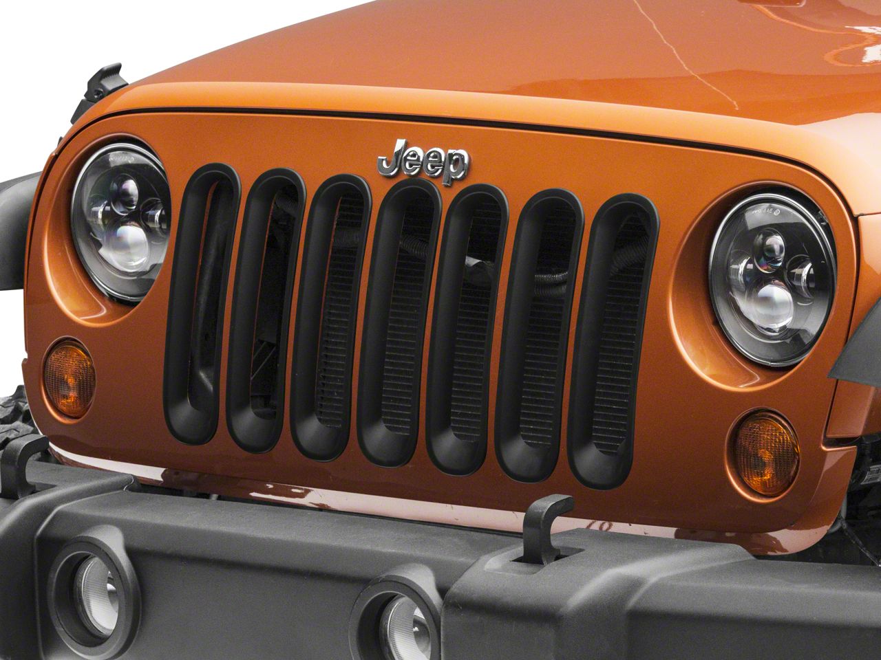 RedRock Jeep Wrangler Grille Inserts; Matte Black J111783 (0718 Jeep