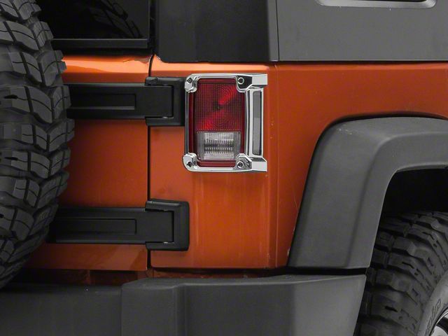 RedRock Tail Light Guards; Chrome (07-18 Jeep Wrangler JK)