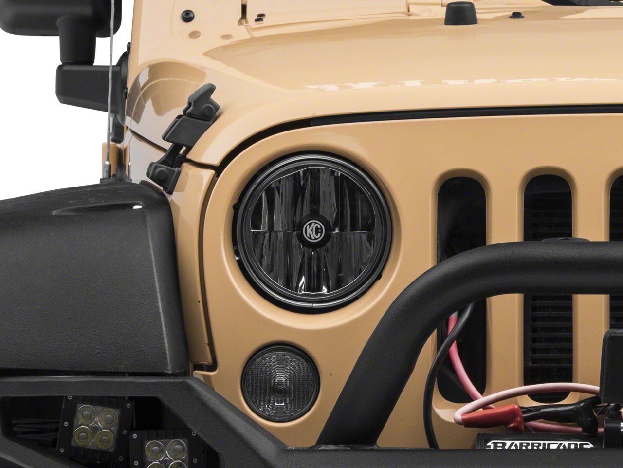 Hooke Road 7" Round Headlight Mounting Brackets – 07-18 Jeep Wrangler JK, Black Steel