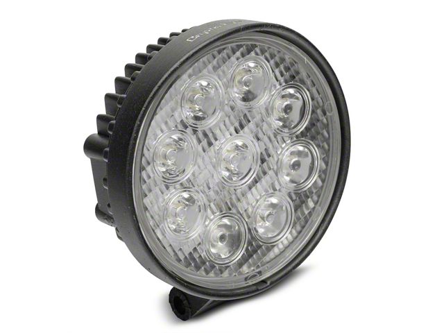 4-Inch Work Visor 9 LED Round Light; 60 Degree Flood Beam (Universal; Some Adaptation May Be Required)