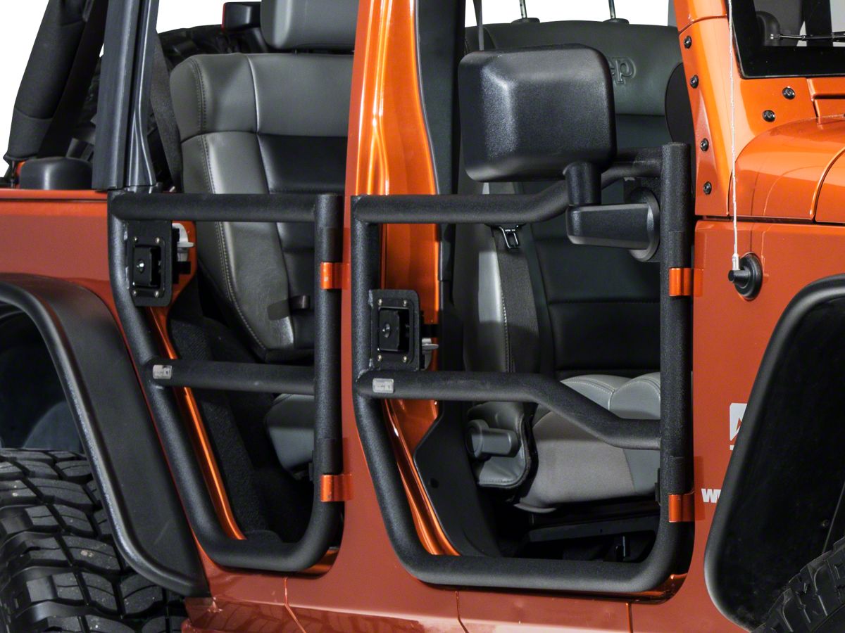 Rugged Ridge Black Textured Rear Tube Doors Pair 07 18 Jeep Wrangler Jk 4 Door
