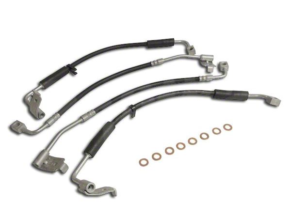 Power Stop 07-17 Jeep Wrangler Front & Rear SS Braided Brake Hose Kit (Stock Ride Height)