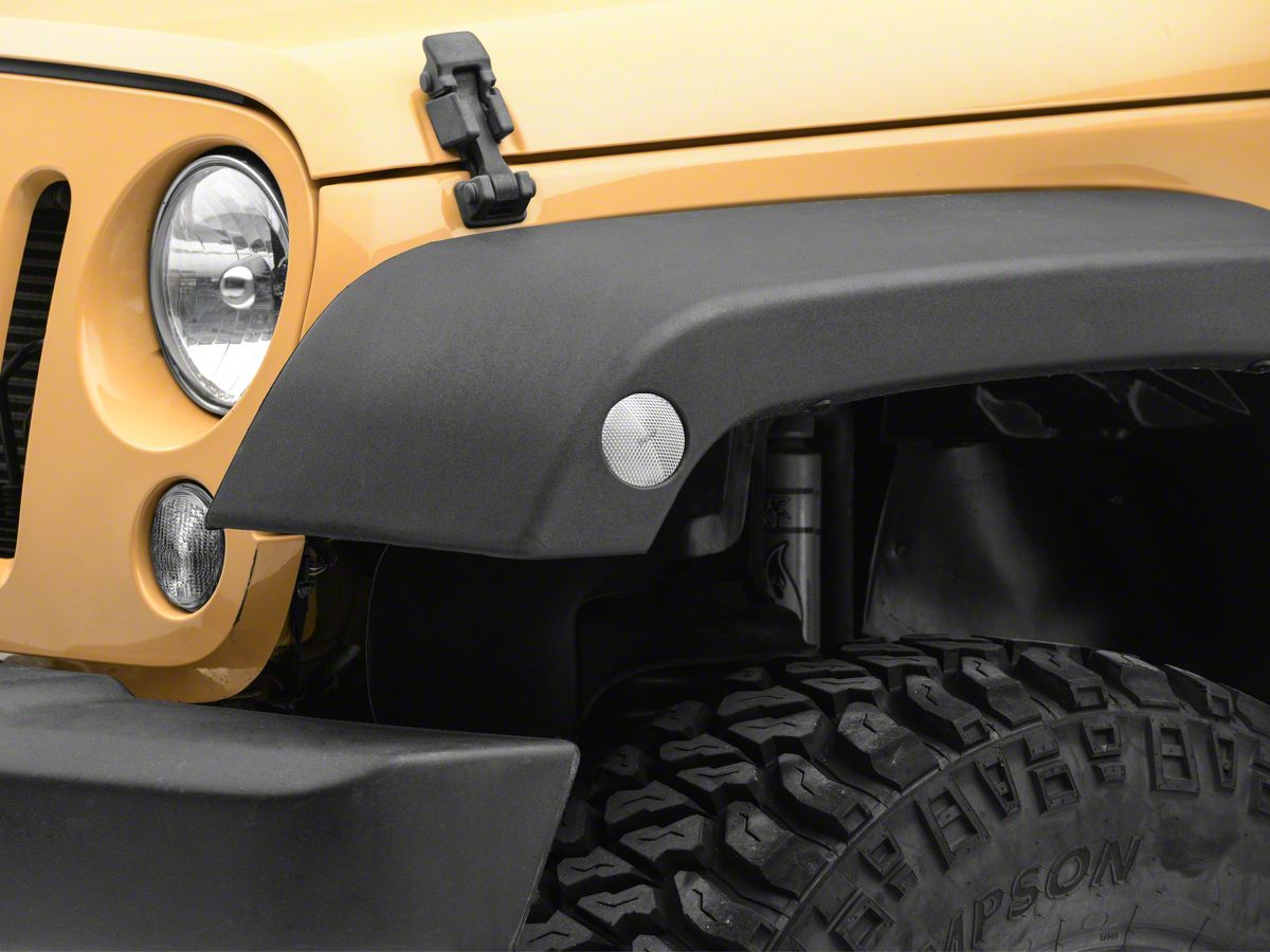 JDMTECH Clear Lens Amber Front Side Marker Signal LED Lights For Jeep Wrangler JK 2007-18 