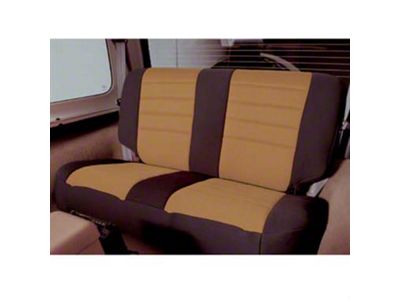 Smittybilt Custom Fit Neoprene Rear Seat Cover, Black/Tan (97-02 Jeep Wrangler TJ)