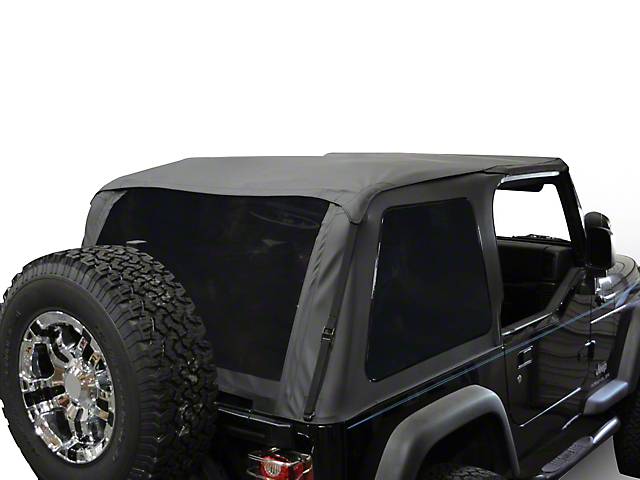 Bowless Soft Top with Tinted Windows; Black Diamond (92-95 Jeep Wrangler YJ)