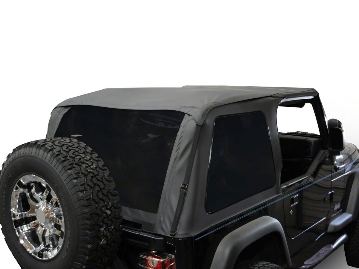 Jeep Wrangler Bowless Soft Top with Tinted Windows; Black Diamond (92-95 Jeep  Wrangler YJ)