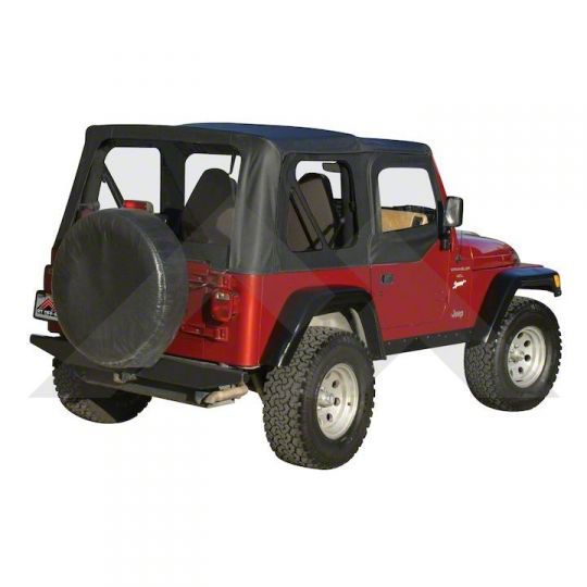 Complete Soft Top; Black Diamond (97-06 Jeep Wrangler TJ w/ Half Steel Doors, Excluding Unlimited)