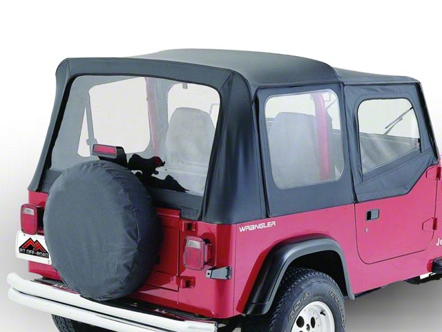 Complete Soft Top with Clear Windows; Black Diamond (87-95 Jeep Wrangler YJ w/ Half Steel Doors)